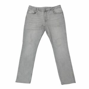 All Saints Cigarette Skinny Jeans Mens 38x29 Gray Cotton Blend Button Fly Denim